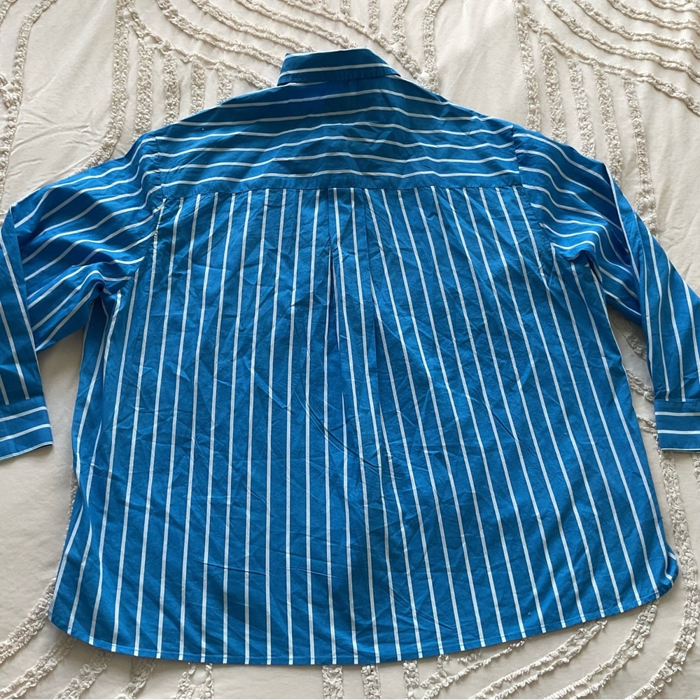 Aerie Striped Button-Up in Blue and White XXS oversized - Picture 6 of 10
